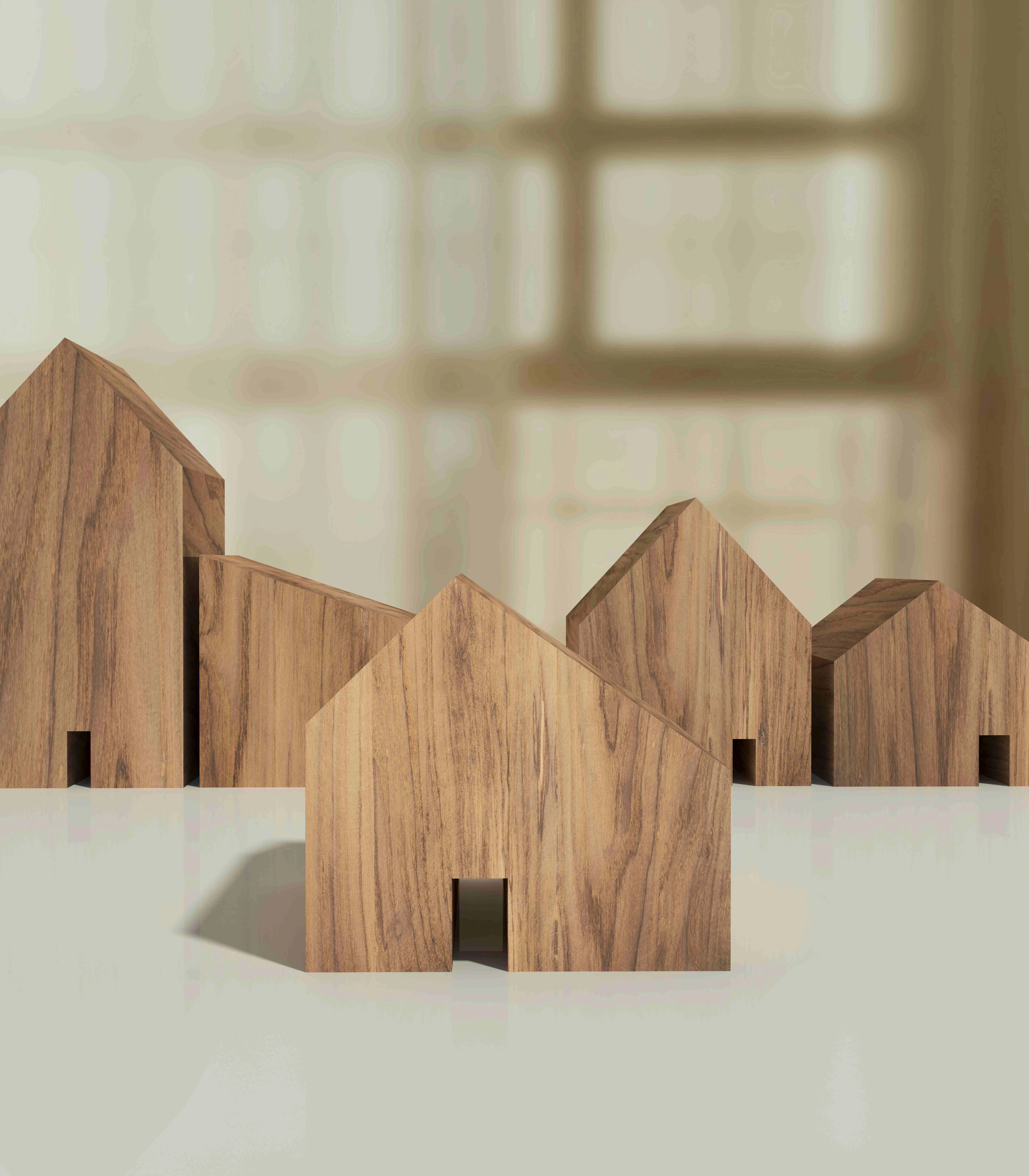 Wooden House Model Housing Real Estate Concept 11zon