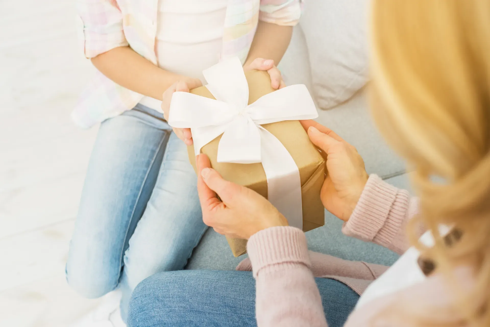 Gift Box Hands Mother Daughter